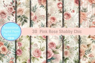 Seamless Pink Rose Shabby Chic Pattern Graphic by Designstock ...