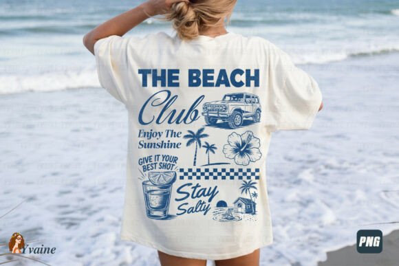 Summer Png the Beach Club Stay Salty Illustration Designs de T-shirts Par Yvaine