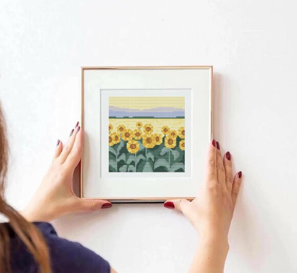 Sunflower Field Cross Stitch Pattern PDF