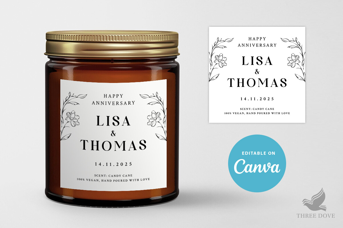 Wedding Candle Label Template - 01