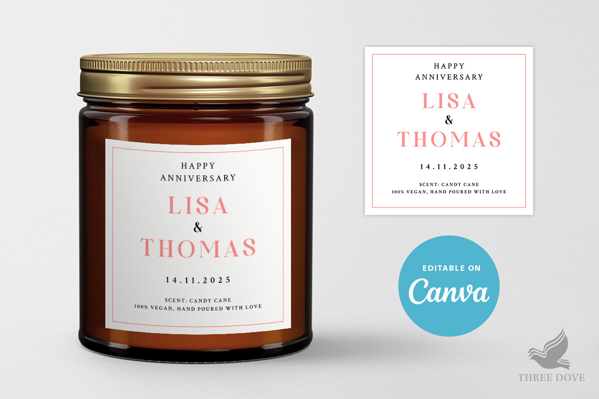 Wedding Candle Label Template - 02