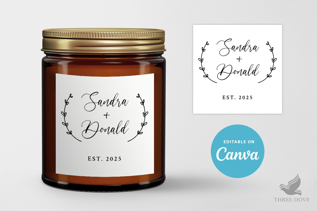 Wedding Candle Label Template - 03