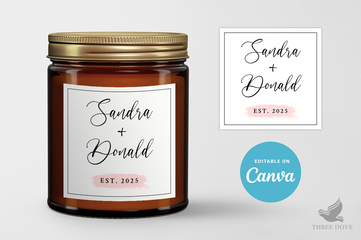 Wedding Candle Label Template - 04