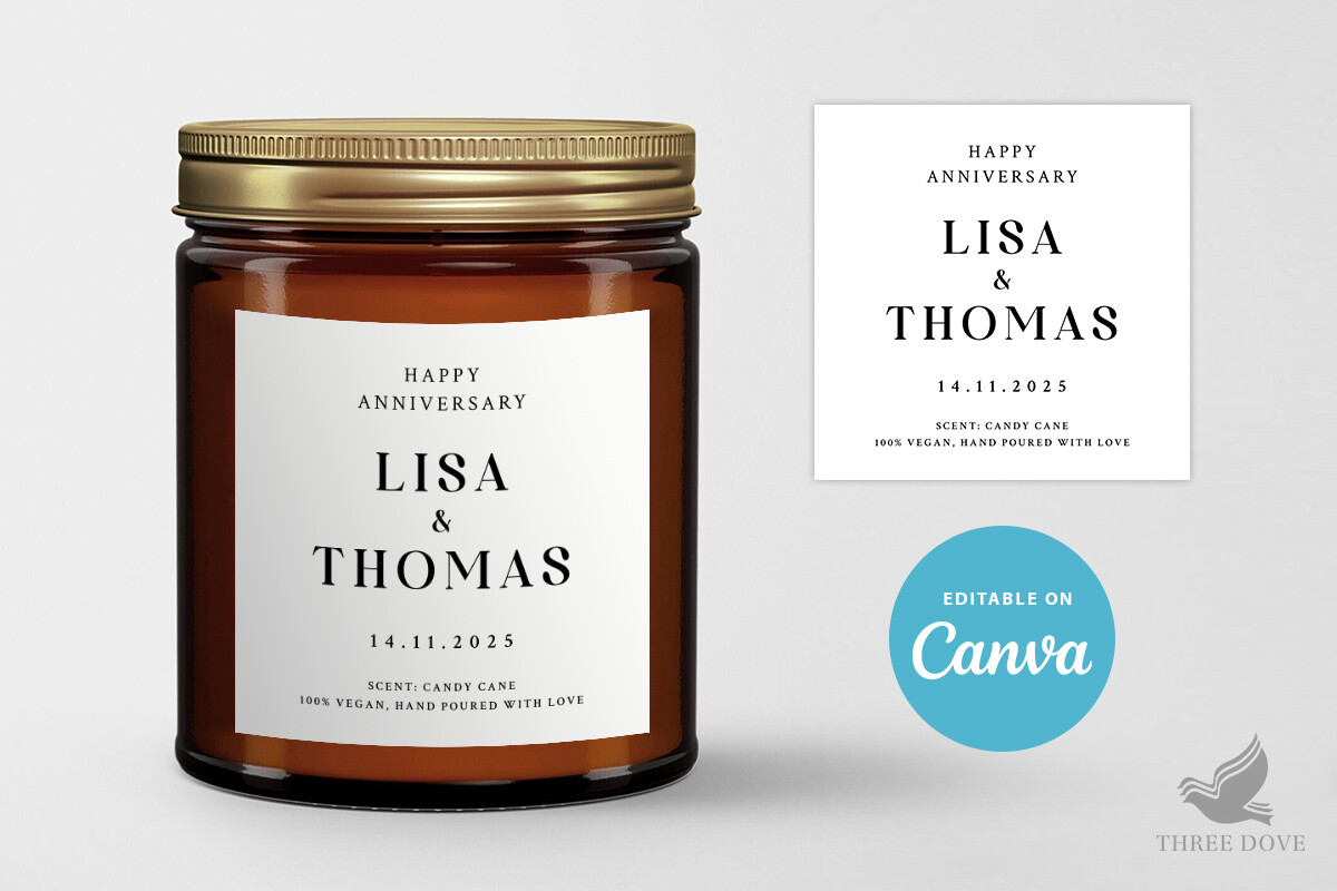 Wedding Candle Label Template - 05