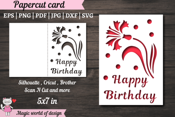 Wild Flower SVG, Happy Birthday Card,