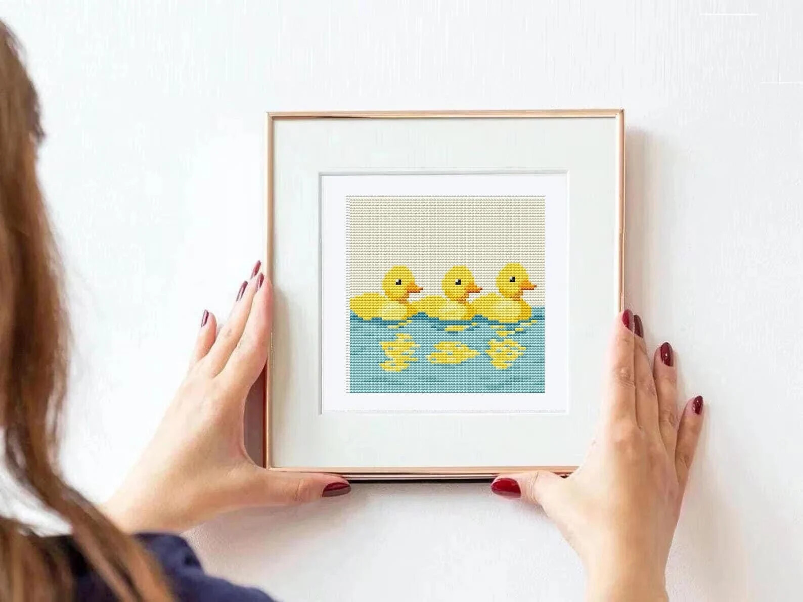 Yellow Ducks Swimming Cross Stitch PDF