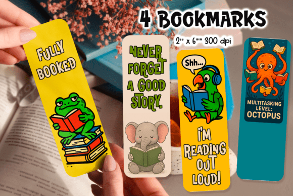 Animal Bookmarks with Funny Reading Quot Graphic Illustrations By manechaeva