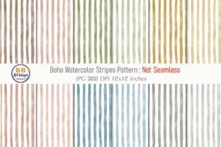Boho Watercolor Stripes Pattern Paper Graphic by BB Art Designs ...