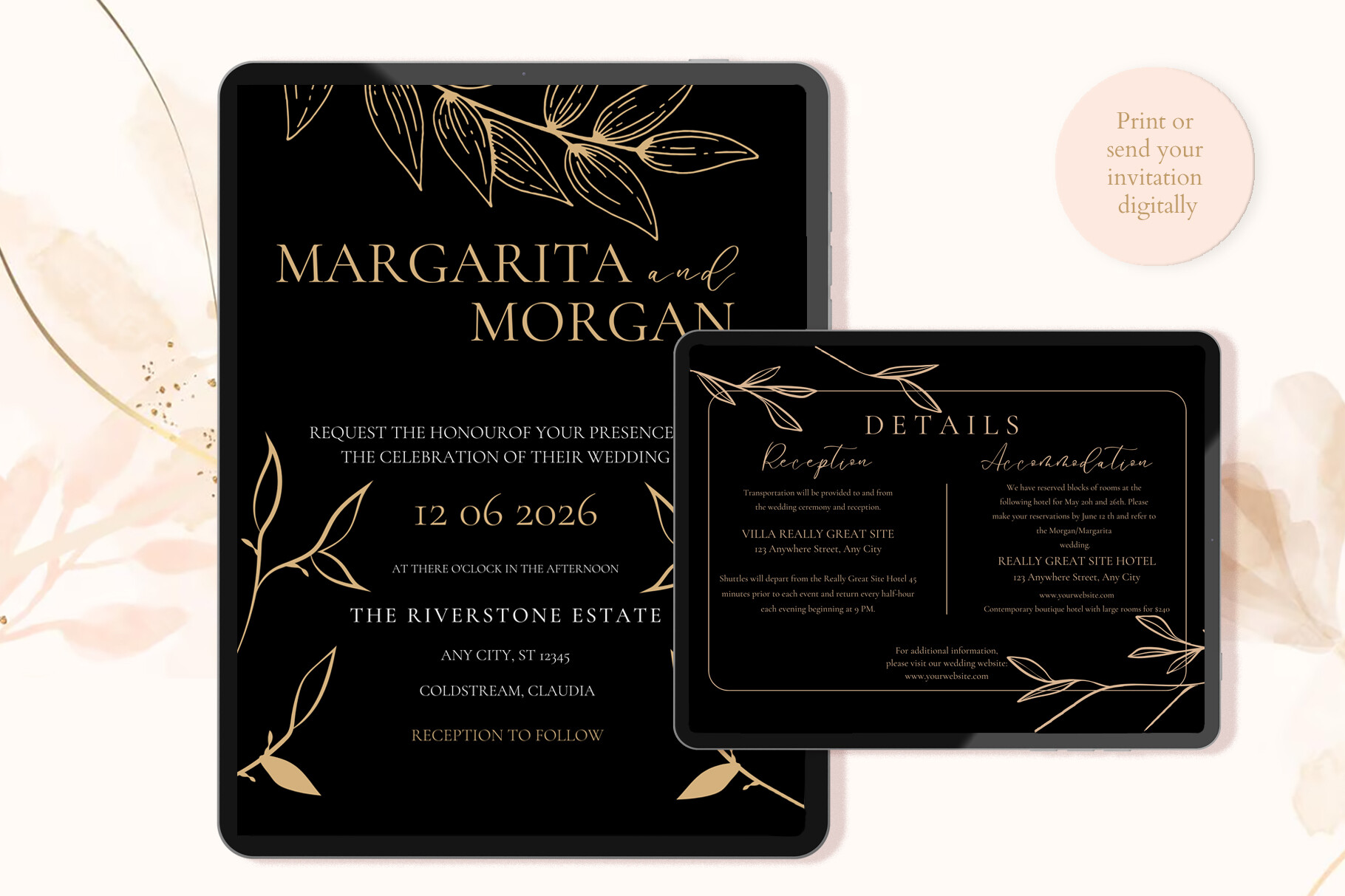 Canva Elegant Wedding Invitation Card
