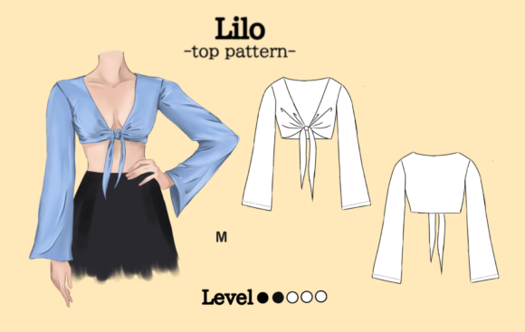 Cropped Top Sewing Pattern with Front