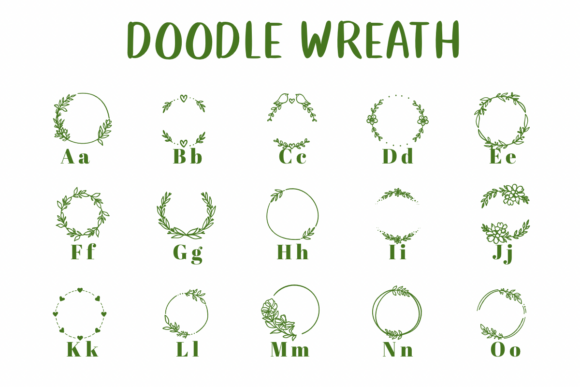 Doodle Wreath Font - Preview 1