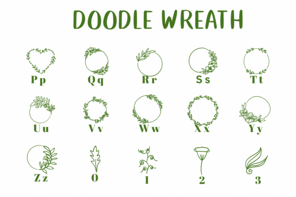 Doodle Wreath Font - Preview 2