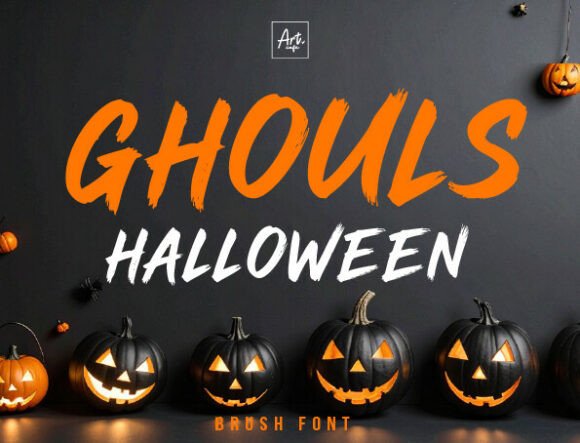 Ghouls Halloween Font: Striking Display Typeface with Ink Brush Feel