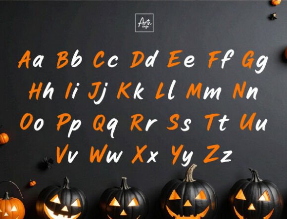 Ghouls Halloween Font PNG with transparent background - Preview 1