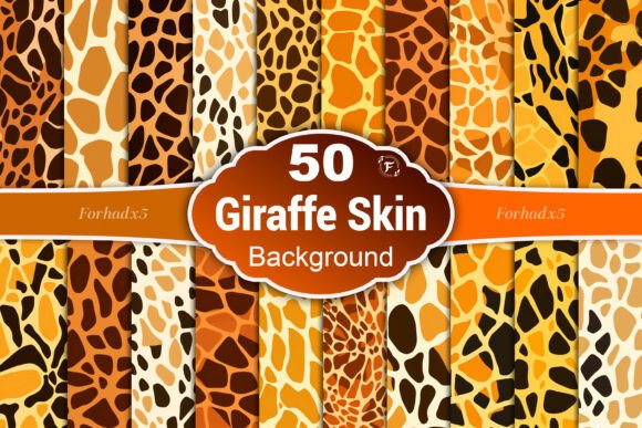 Giraffe Skin Print Digital Paper Graphic Backgrounds By Forhadx5