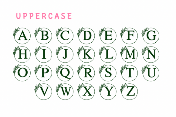 Monogram Leaf Font PNG with transparent background - Preview 1