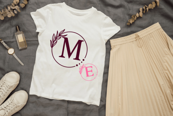 Monogram Leaf Font PNG with transparent background - Preview 5