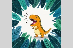Retro Dinosaur Watercolour Background