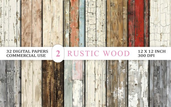 Rustic Wood Digital Paper Background