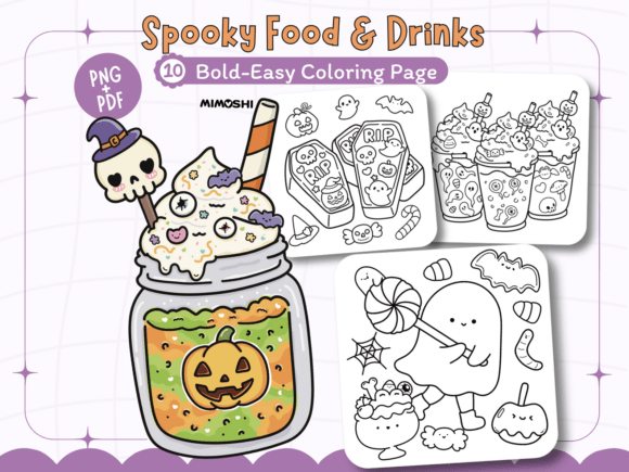 Spooky Food Drinks Coloring Pages