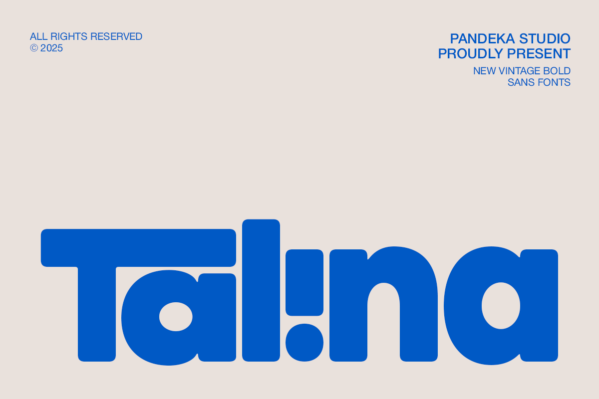 Talina font preview - clean rounded sans-serif with warm character