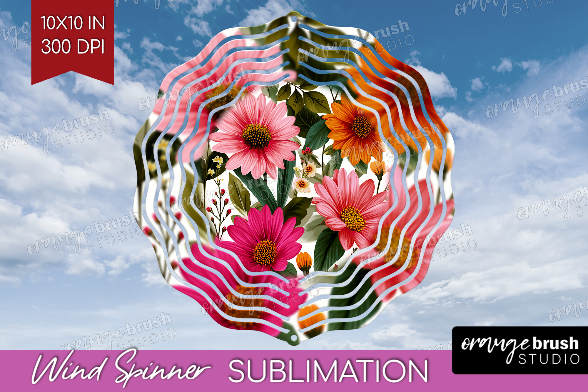 3D Flowers Wind Spinner PNG Sublimation Graphic by Orange Brush Studio ...