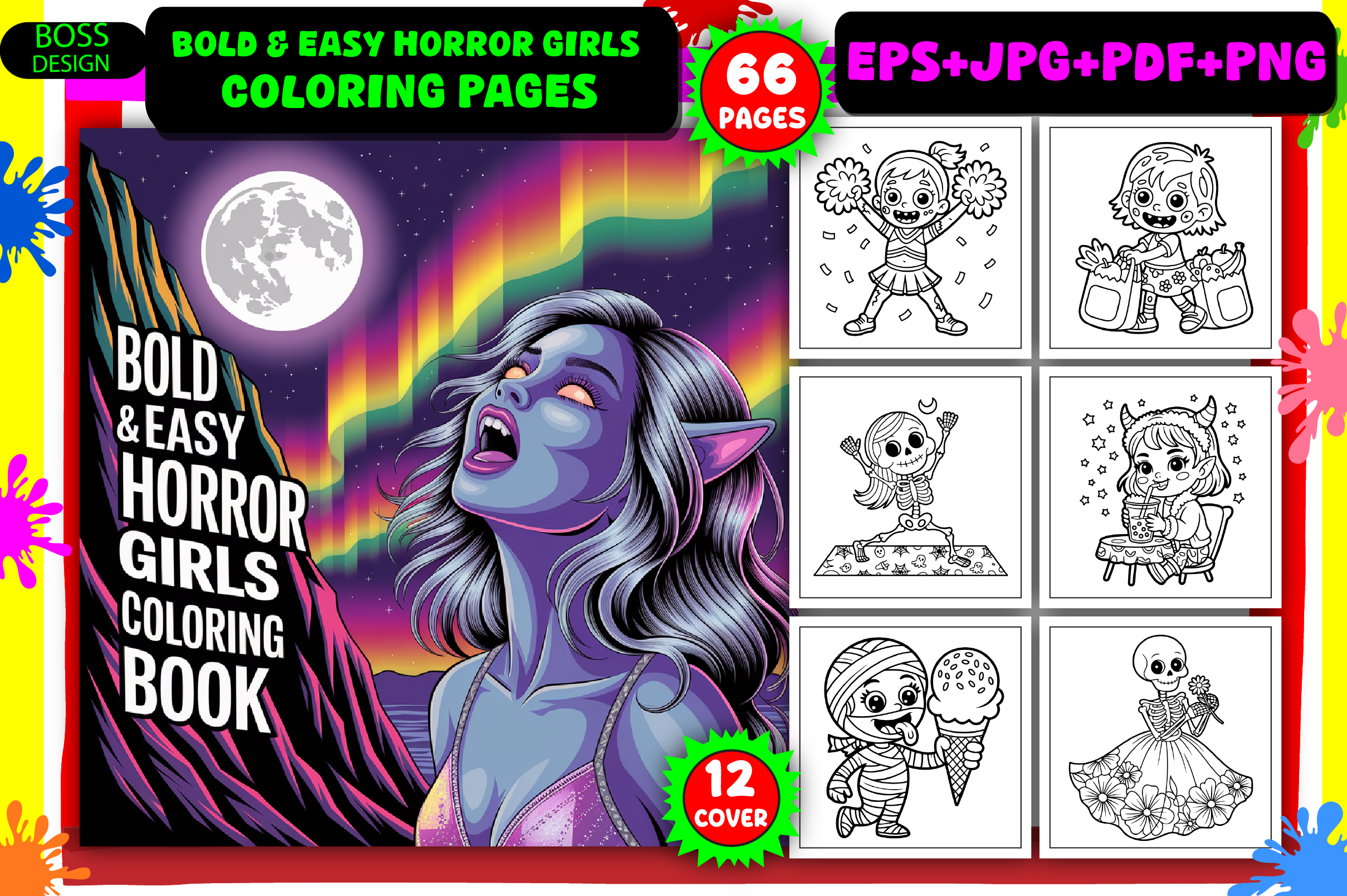 Bold & Easy Horror Girls Coloring Pages