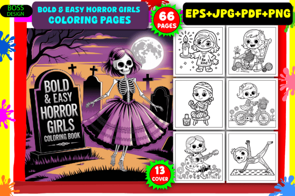 Bold & Easy Horror Girls Coloring Pages