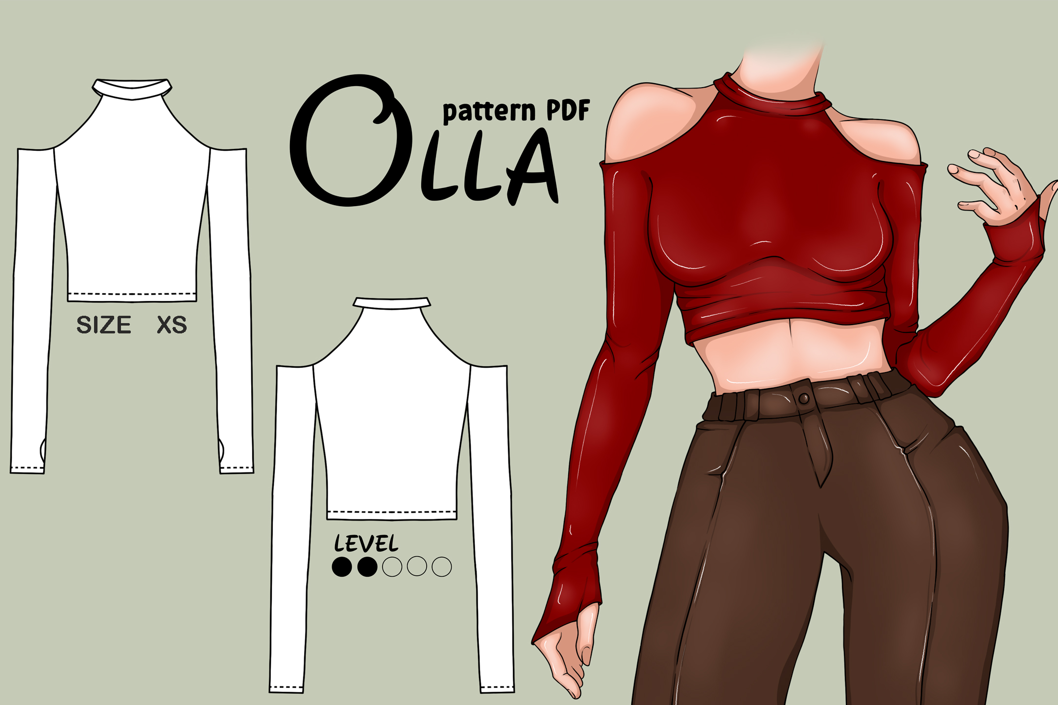 DIY off-the-Shoulder Top PDF SIZE XS
