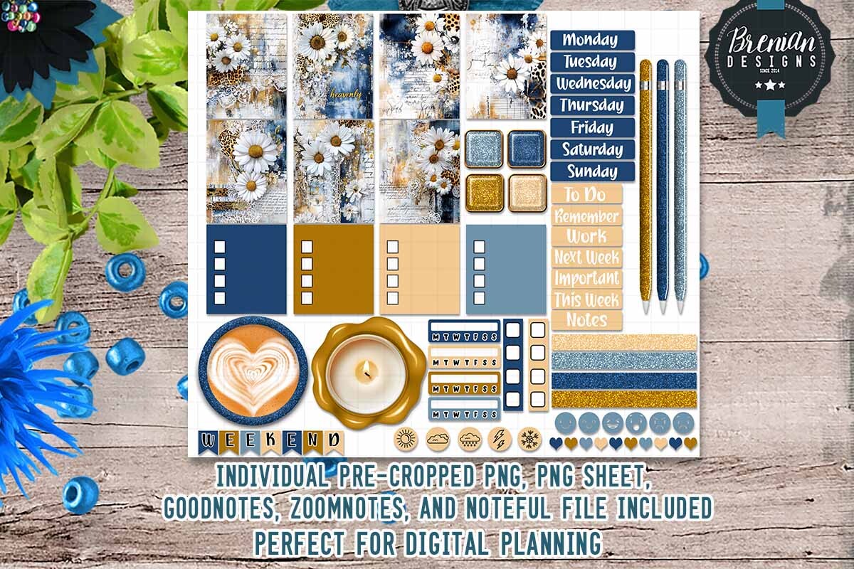 Daisy Moments Digital Stickers Graphic by Bren Wotherspoon · Creative ...