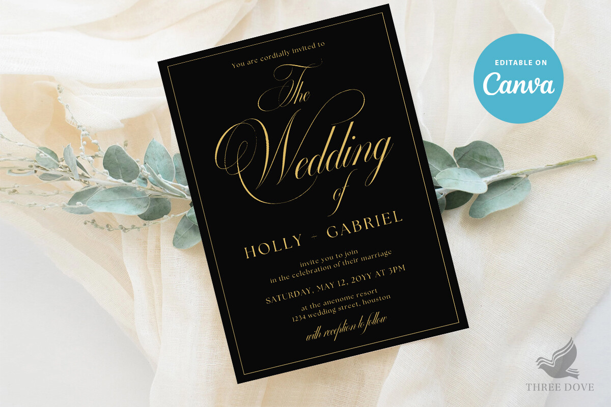 Dark Wedding Invitation Template