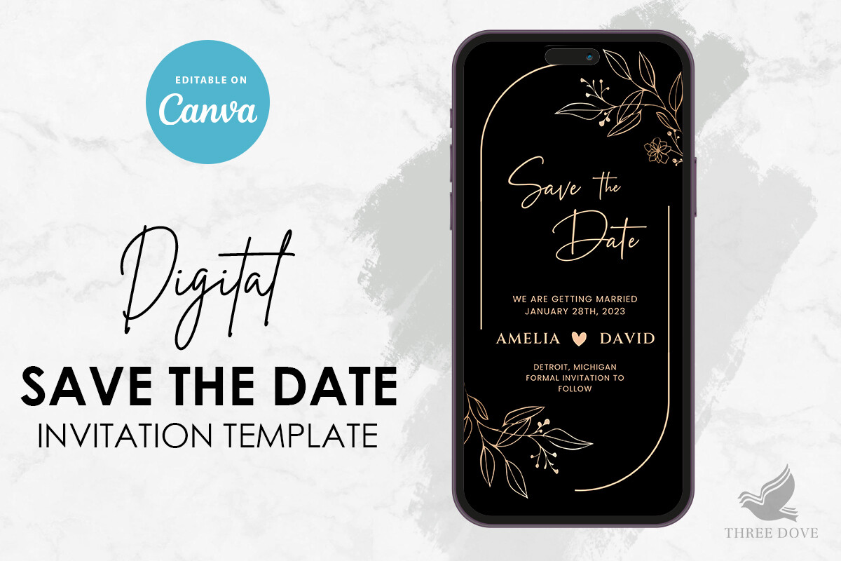 Digital Save the Date Wedding Template