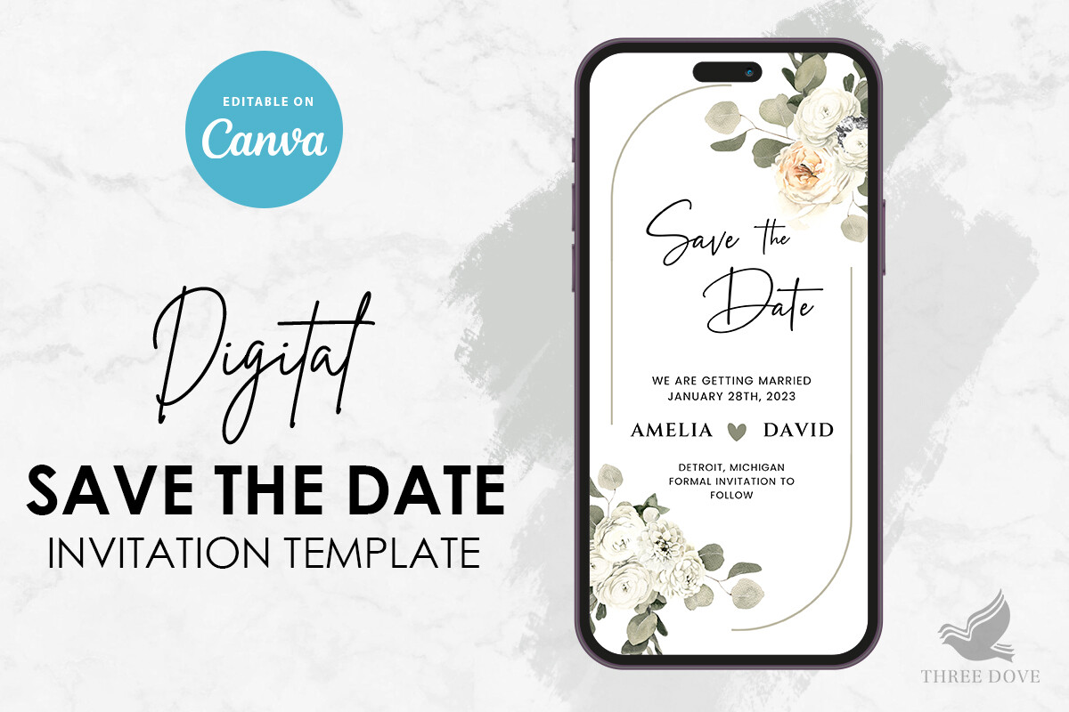 Digital Save the Date Wedding Template