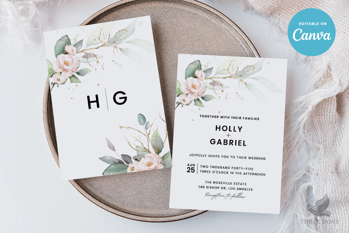 Floral Wedding Invitation Template - 03