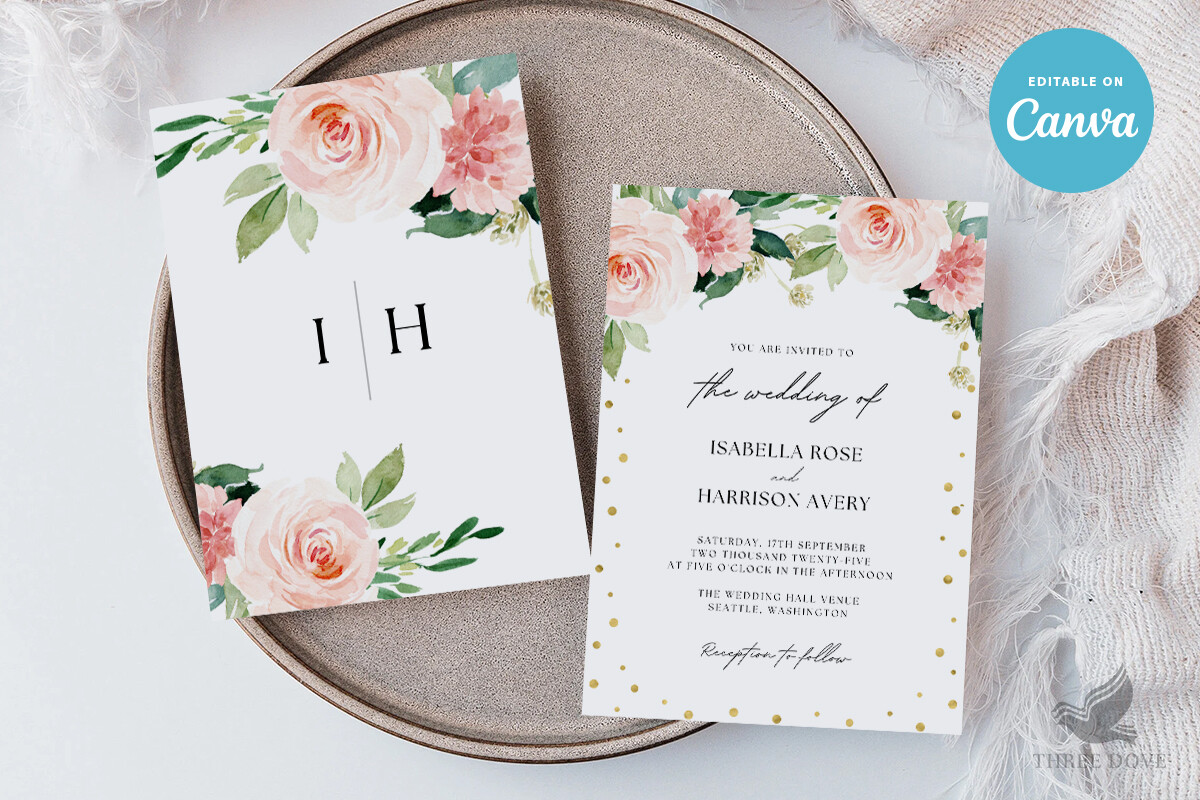 Floral Wedding Invitation Template - 05