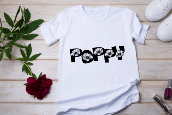Flower Poppy Font PNG with transparent background - Preview 4