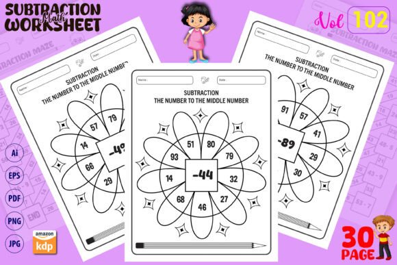 Pdf Fun Subtraction Math Worksheets Graphic by Self Graphics House ...