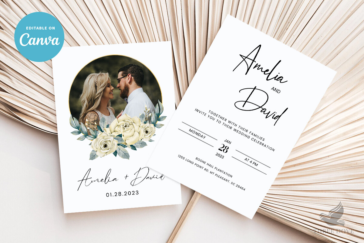 Photo Wedding Invitation Template - 01