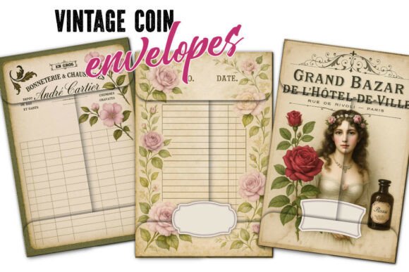 Vintage Floral Envelope Templates