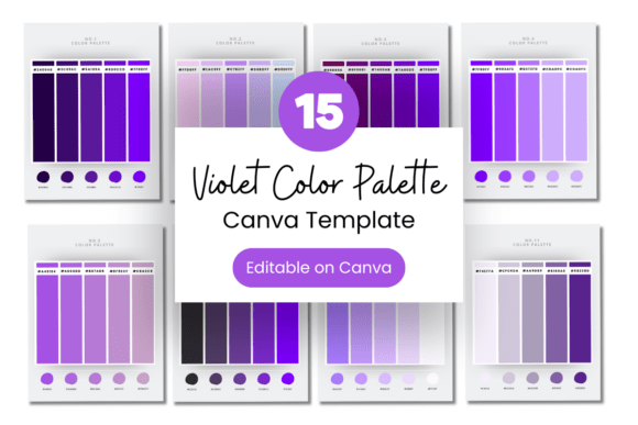 Violet Canva color palette with hex codes