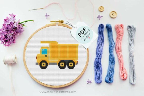 Yellow Construction Truck Pattern