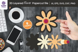 3D Layered Floral Paper · Creative Fabrica