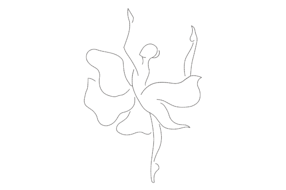 Ballerina Line Art