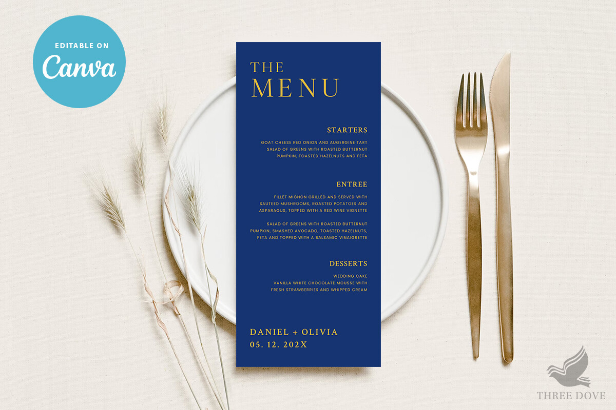 Dark Wedding Menu Template