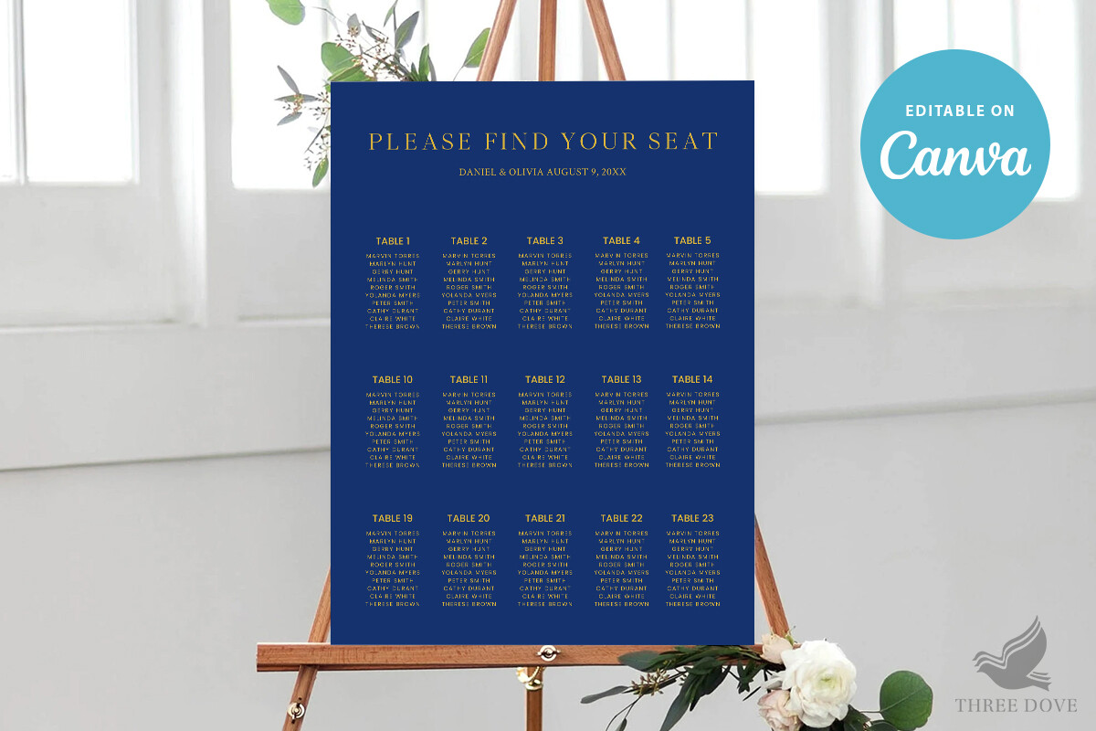 Dark Wedding Seating Chart Template