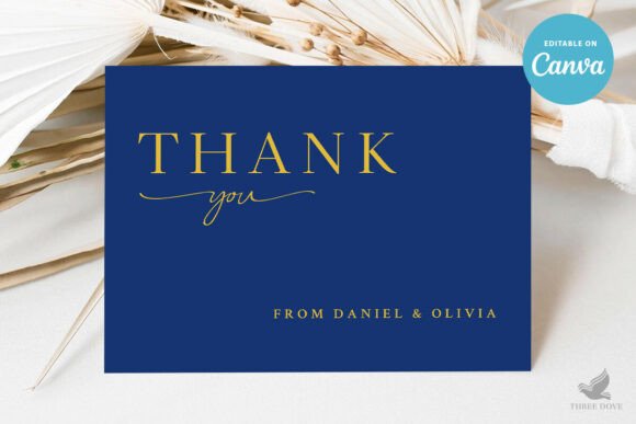 Dark Wedding Thank You Card Template
