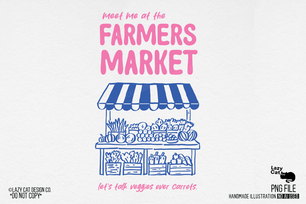 Farmers Market Stall Hand-drawn PNG Graphic by Lazy Cat · Creative Fabrica