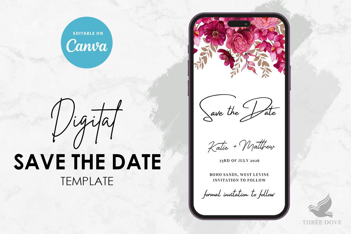 Floral Digital Save the Date Template