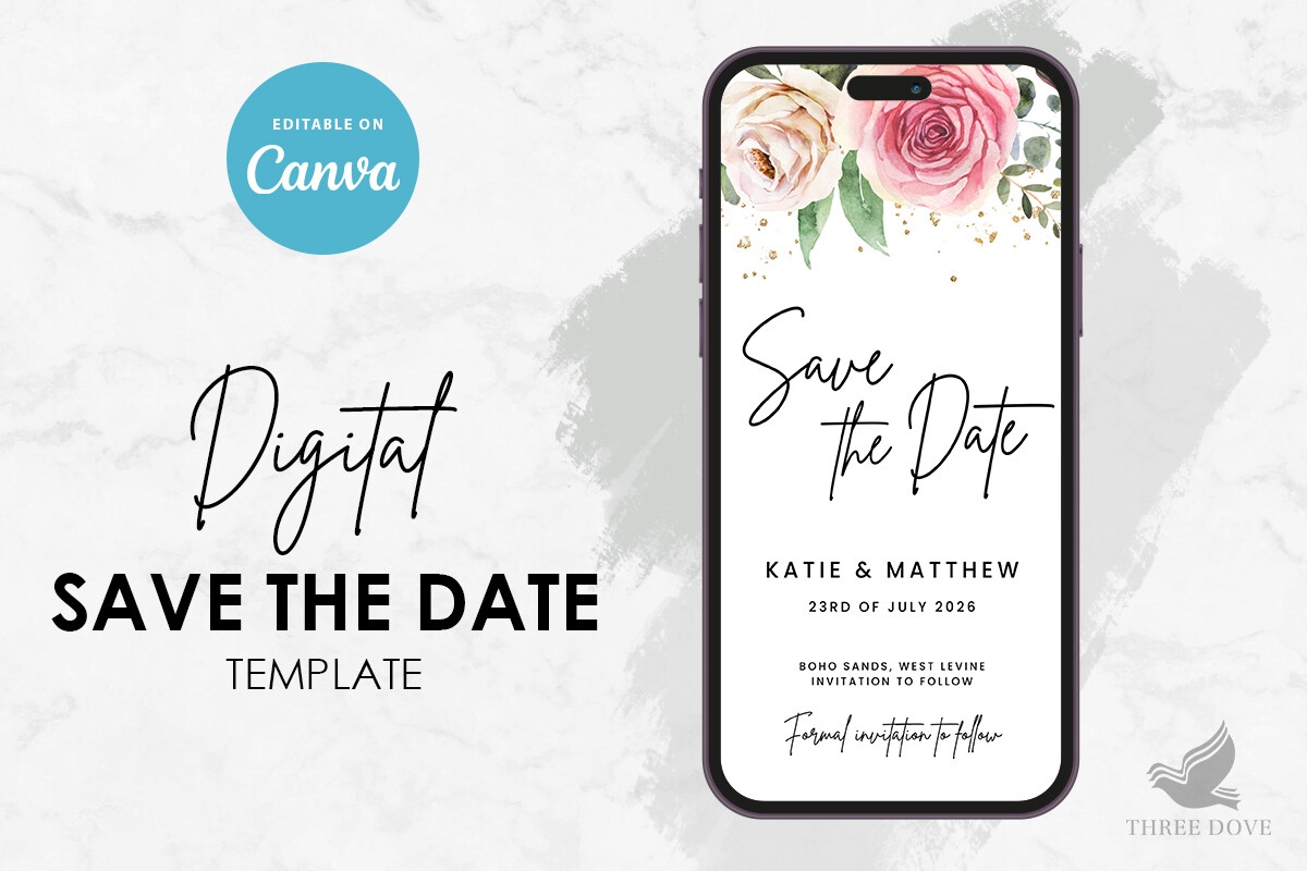 Floral Digital Save the Date Template