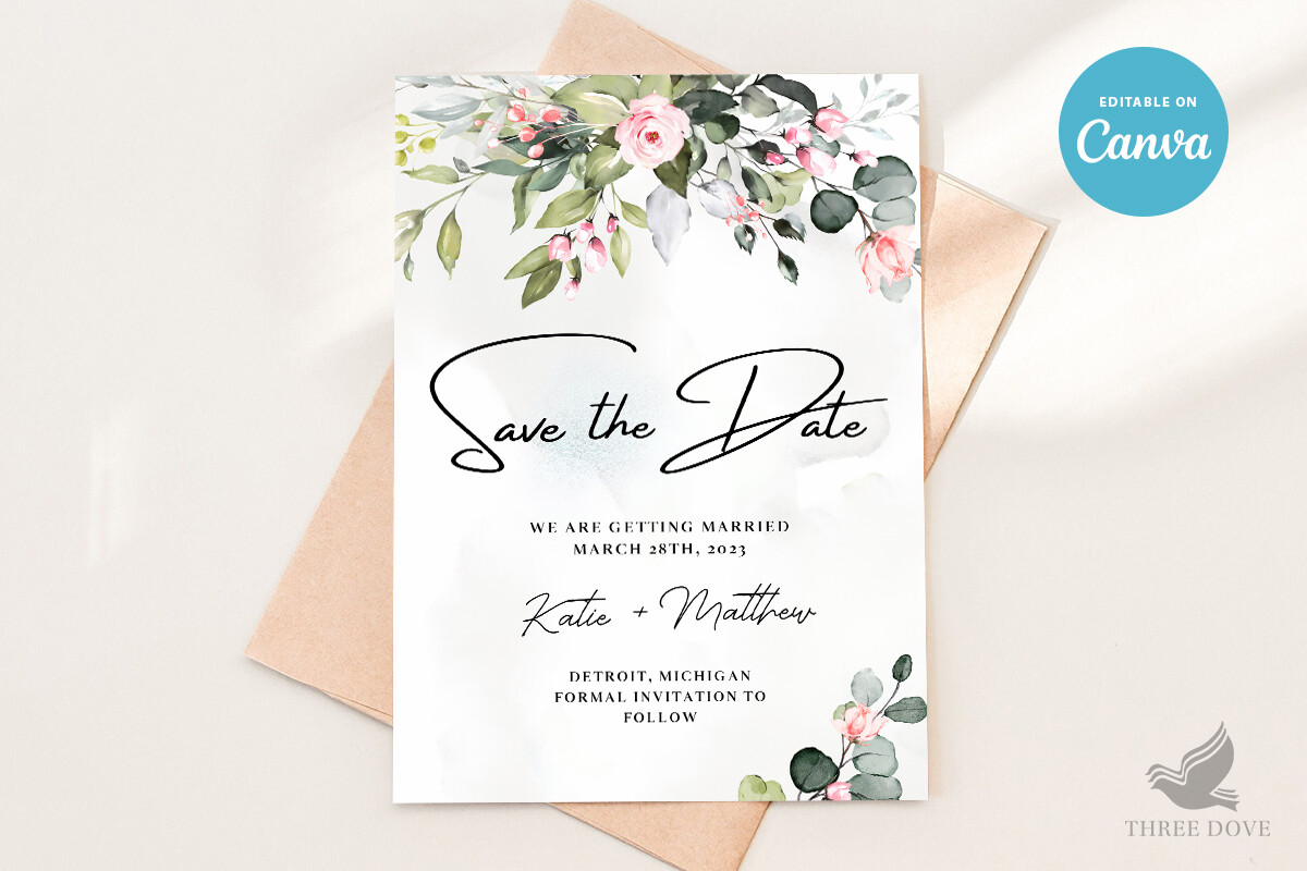 Floral Save the Date Template